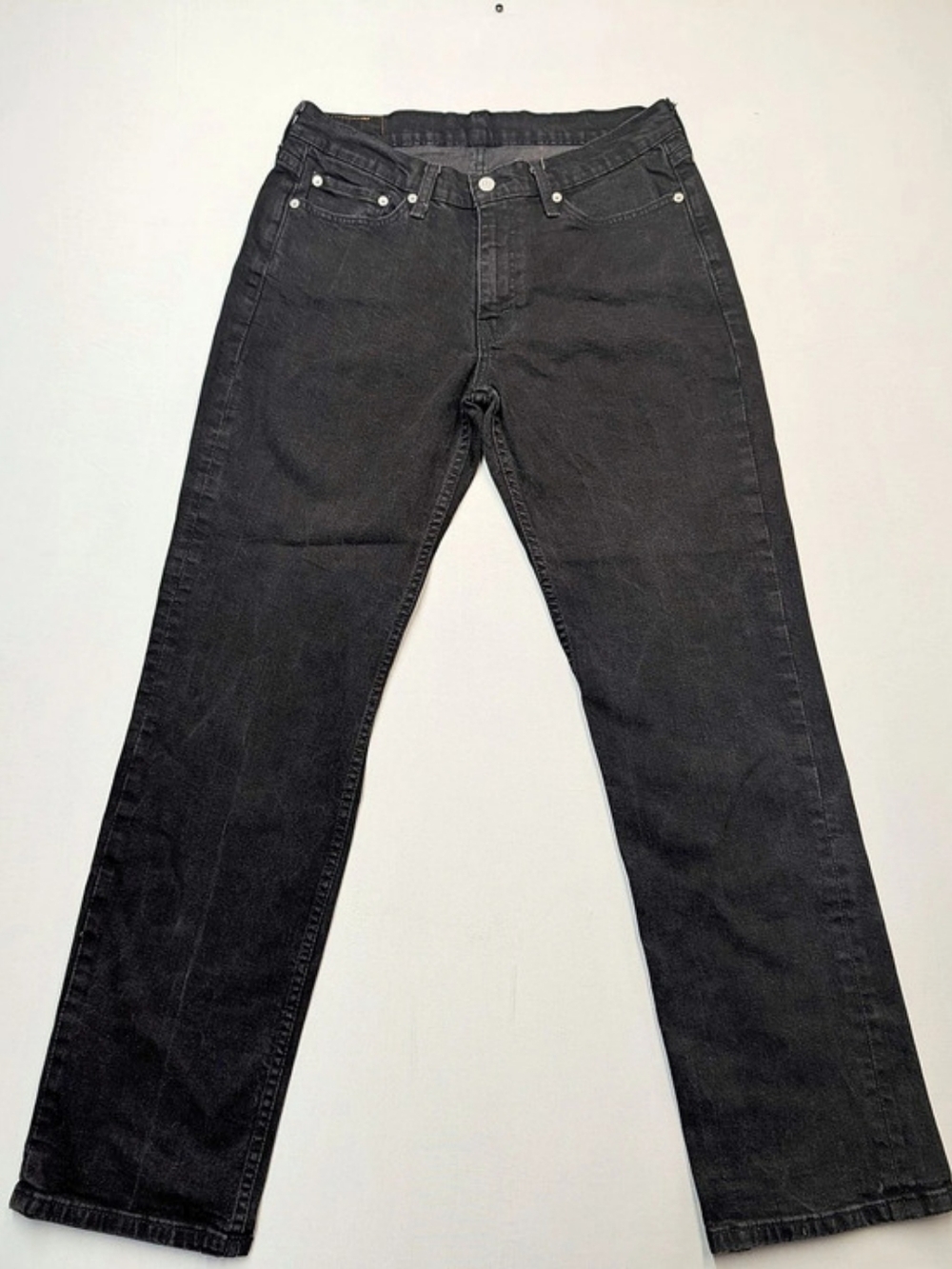 Levi's 514 Jeans Black Straight Fit Dark Wash Men's Size 33x32
